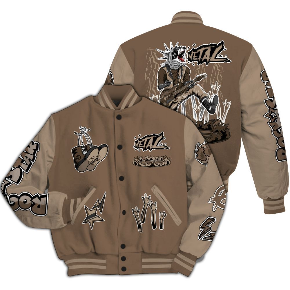 Varsity Jacket To Match Dark Mocha Jack - Punk Rock Raccoon All Over Print