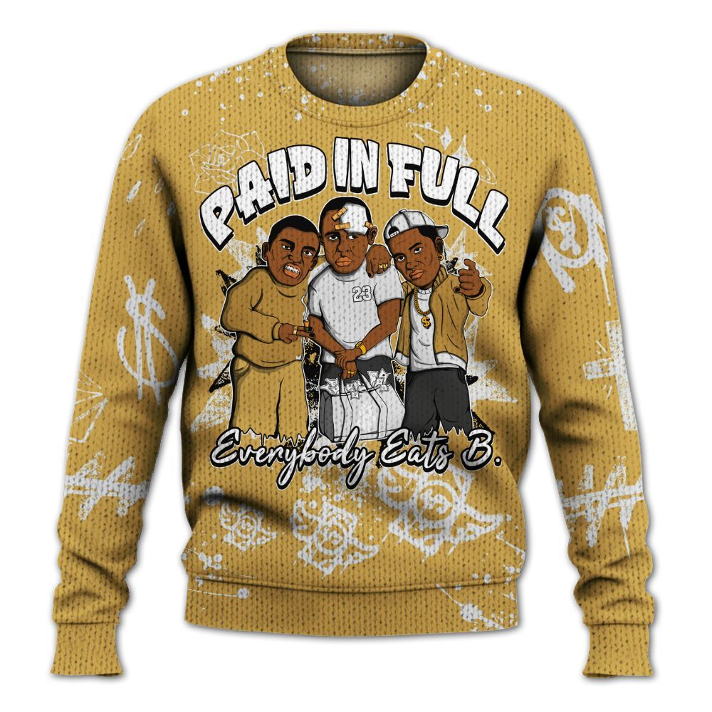 Knitted Sweater To Match Retro Light Ginger 14s - Everybody Paid In Full Crayon