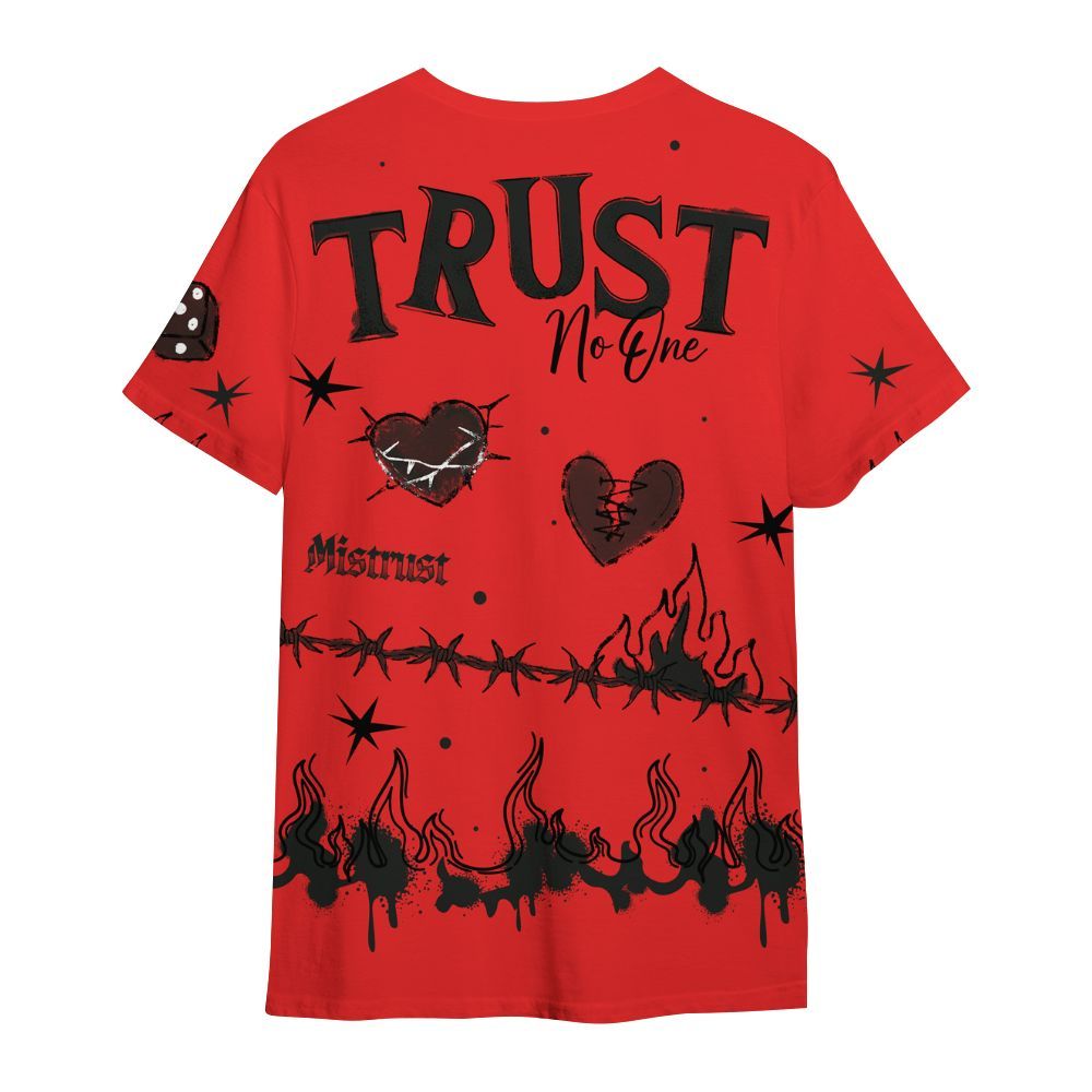 Shirt To Match Red Thunder 4s - Trust No One Snake-Bite Doodle Crayon All Over Print