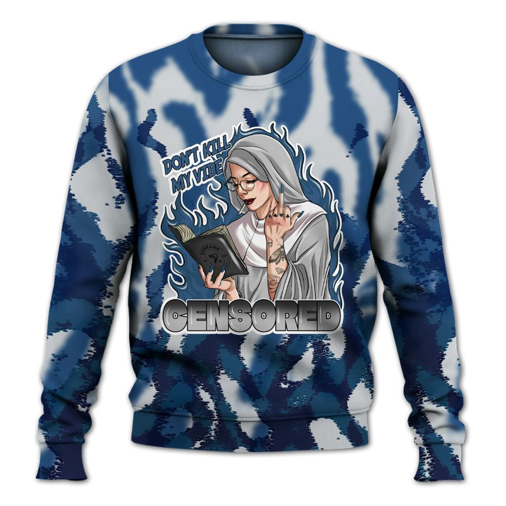 Sweatshirt To Match High OG Midnight Navy 1s - Censoredz Burn All Over Print