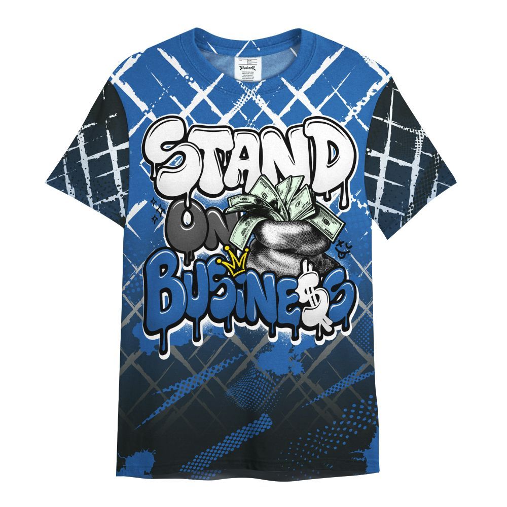 Shirt To Match Brave Blue 13s - Halftone Stand Business Dripping All Over Print