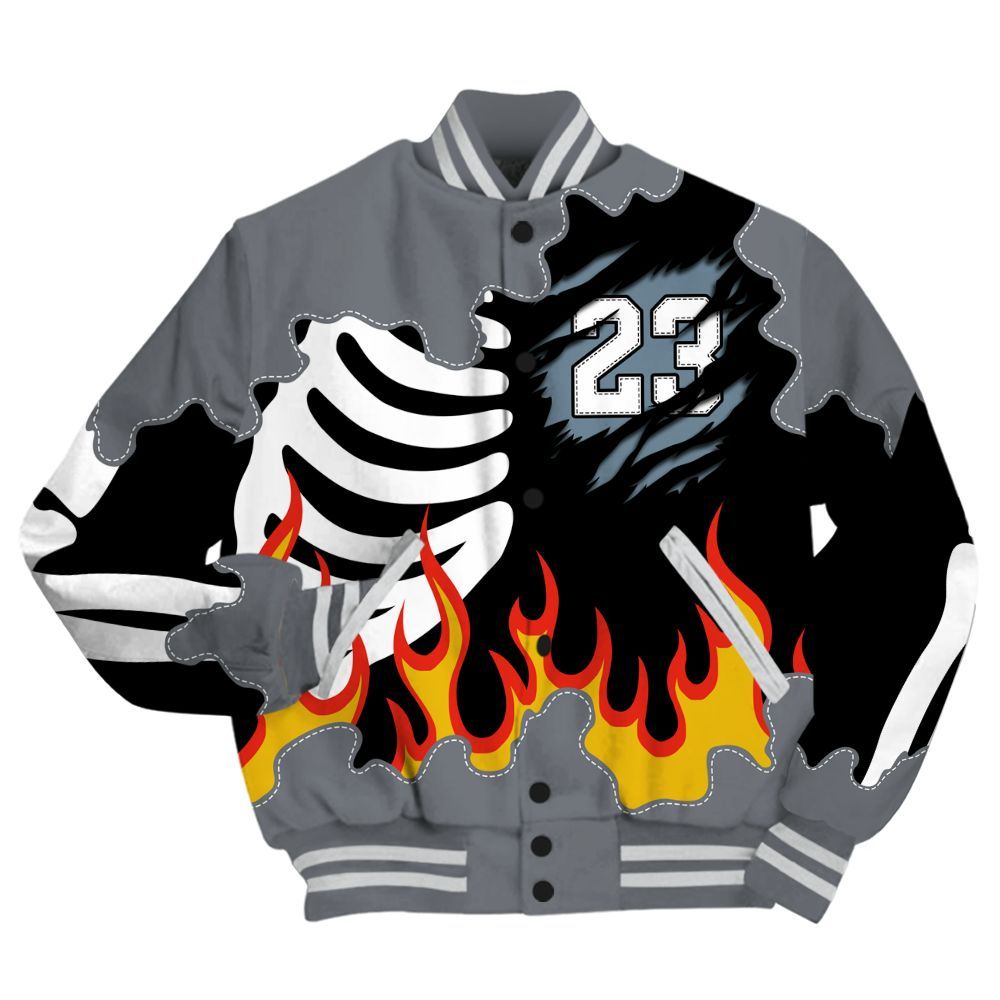 Varsity Jacket To Match Air Max DN Silver Bullet - Burning Skeleton 23 G.O.A.T All Over Print