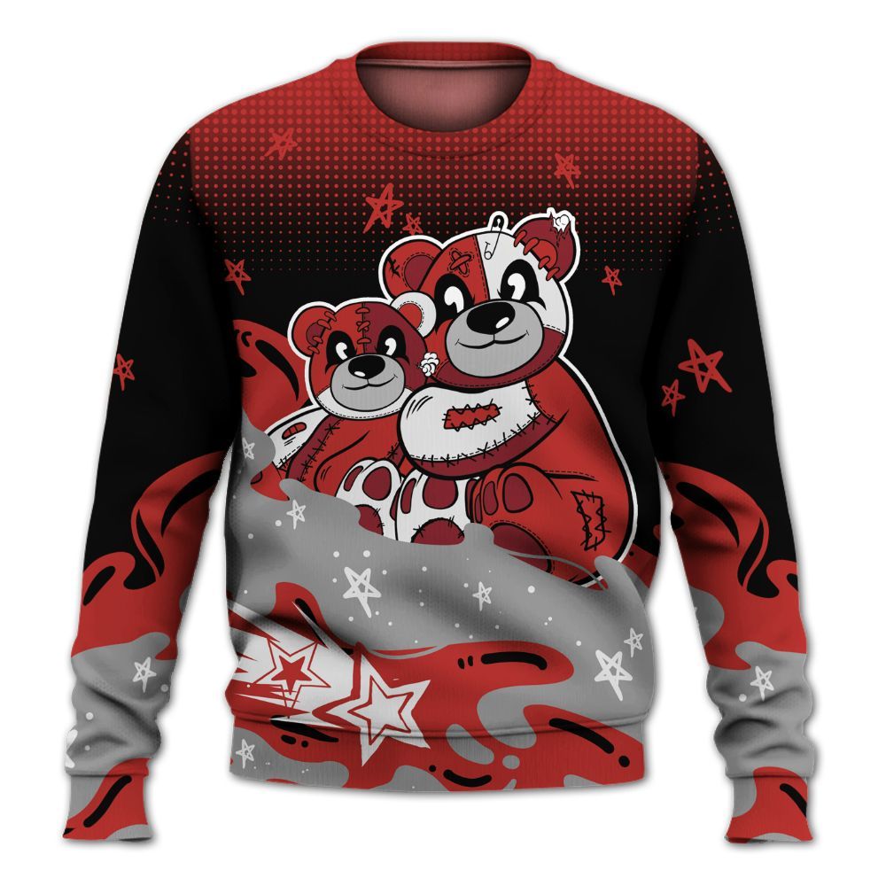 Sweatshirt To Match Bred Reimagined 4s - Sincere Fondness Bear Stars All Over Print