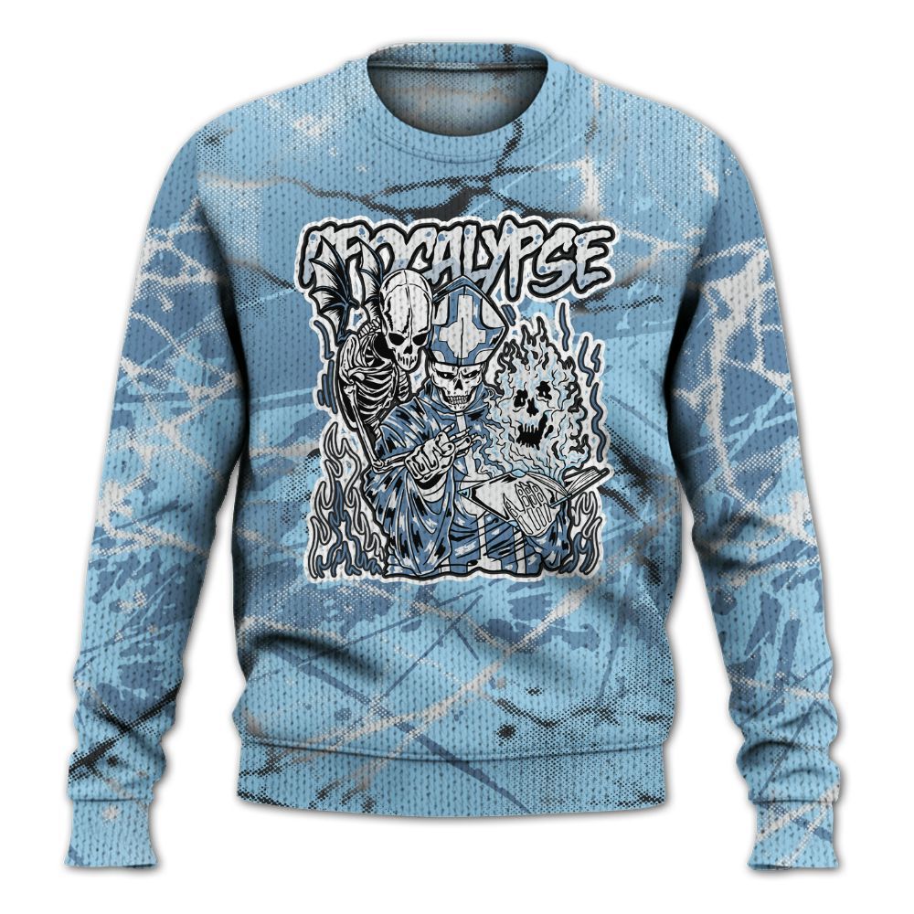 Knitted Sweater To Match Legend Blue 11s - Apocalypse Skeleton Profound