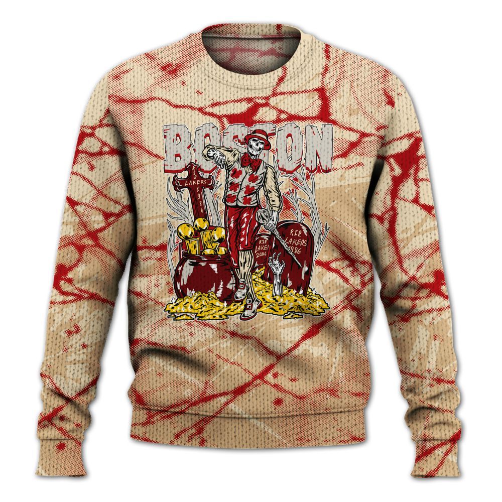 Knitted Sweater To Match Dunk Low Strawberry Waffle - Goldrush Skeleton Profound