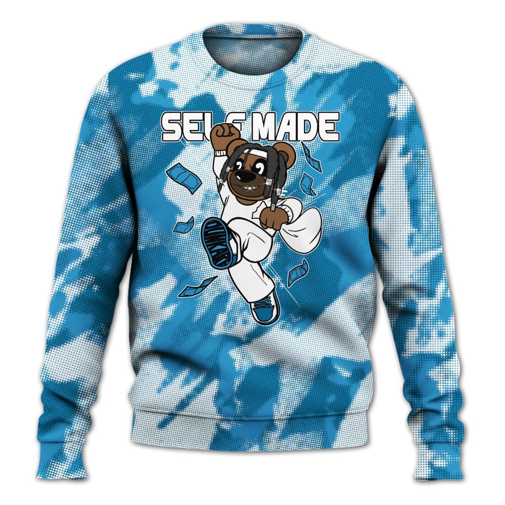 Sweatshirt To Match Powder Blue 9s - Autonomous Bear Abstract Halftone All Over Print