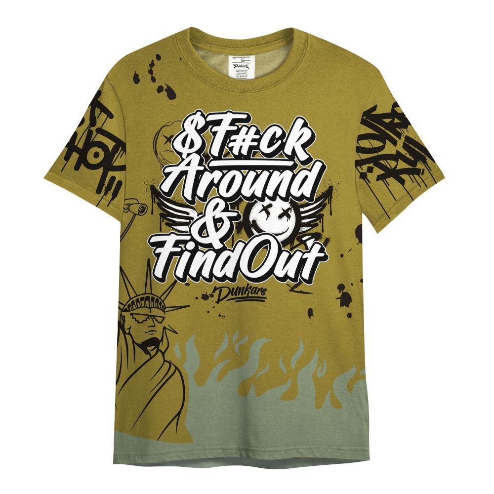 Shirt To Match Air Flightposite Metallic Gold - Graphic Fck Around Find Out All Over Print