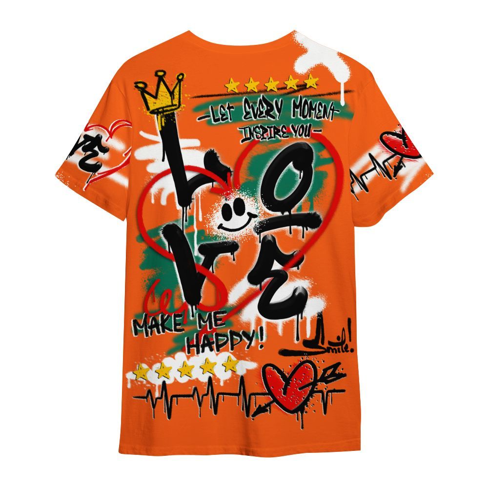 Shirt To Match SoleFly Sail Gorge Green 3s - Happy Love Beats Graffiti Streetwear All Over Print