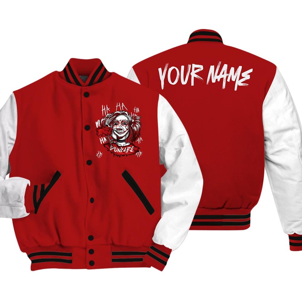 Varsity Jacket To Match Varsity Jacket Custom Name Bad Girl HAHA, 12 Red Taxi - To Match Sneaker Red Taxi 12s 2504 NCT