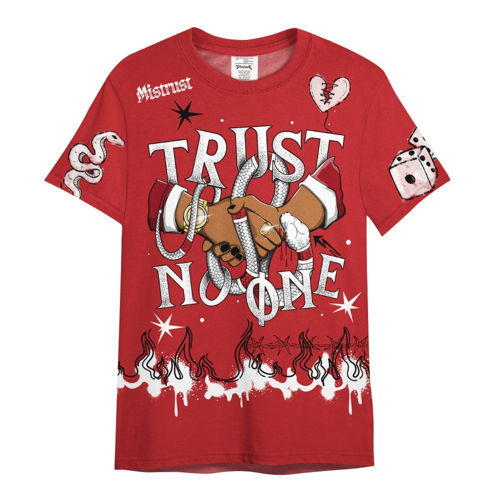 Shirt To Match Retro Cherry 12s - Trust No One Snake-Bite Doodle Crayon All Over Print