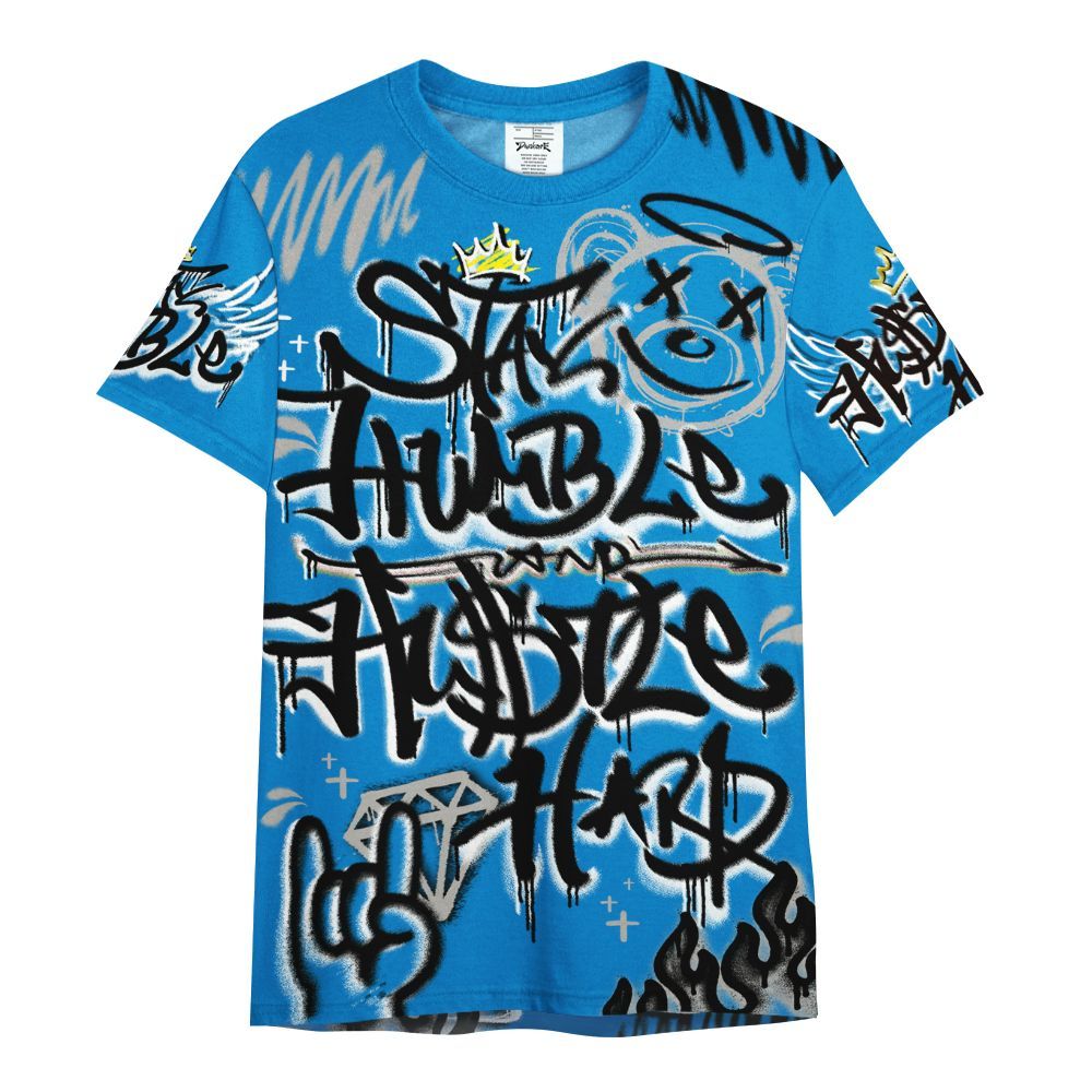 Shirt To Match Industrial Blue 4s - Humble Drip Streetwear Graffity All Over Print