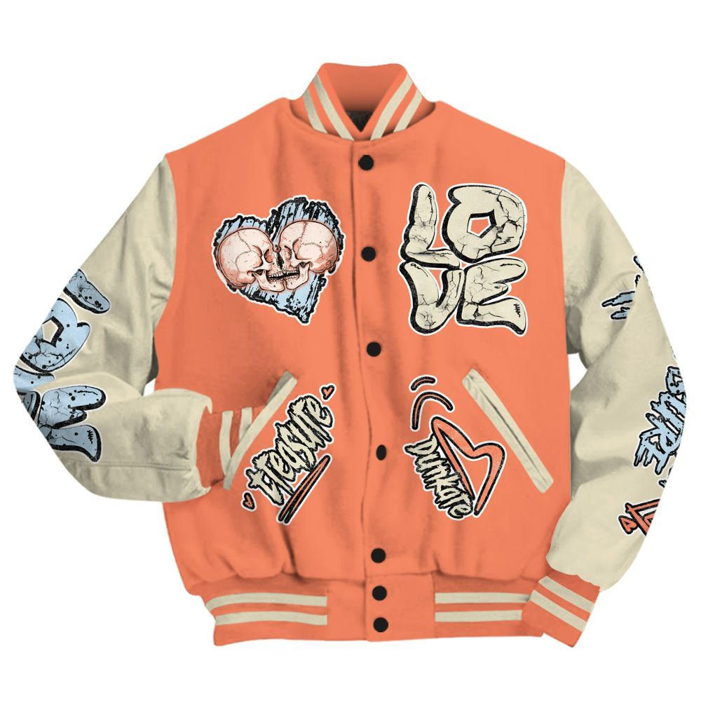 Varsity Jacket To Match DJ Khaled Crimson Bliss 5s - Skull Bear All Over Print