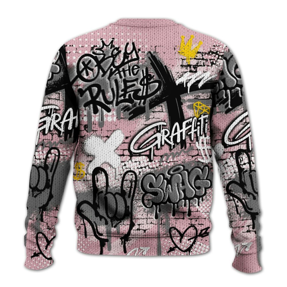 Knitted Sweater To Match Air Max DN Pink Foam - True It Real Graffiti Streetwear
