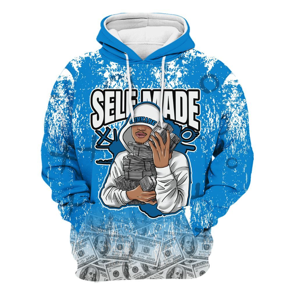 Hoodie To Match Military Blue 4s - Selfmade Unique Grunge All Over Print