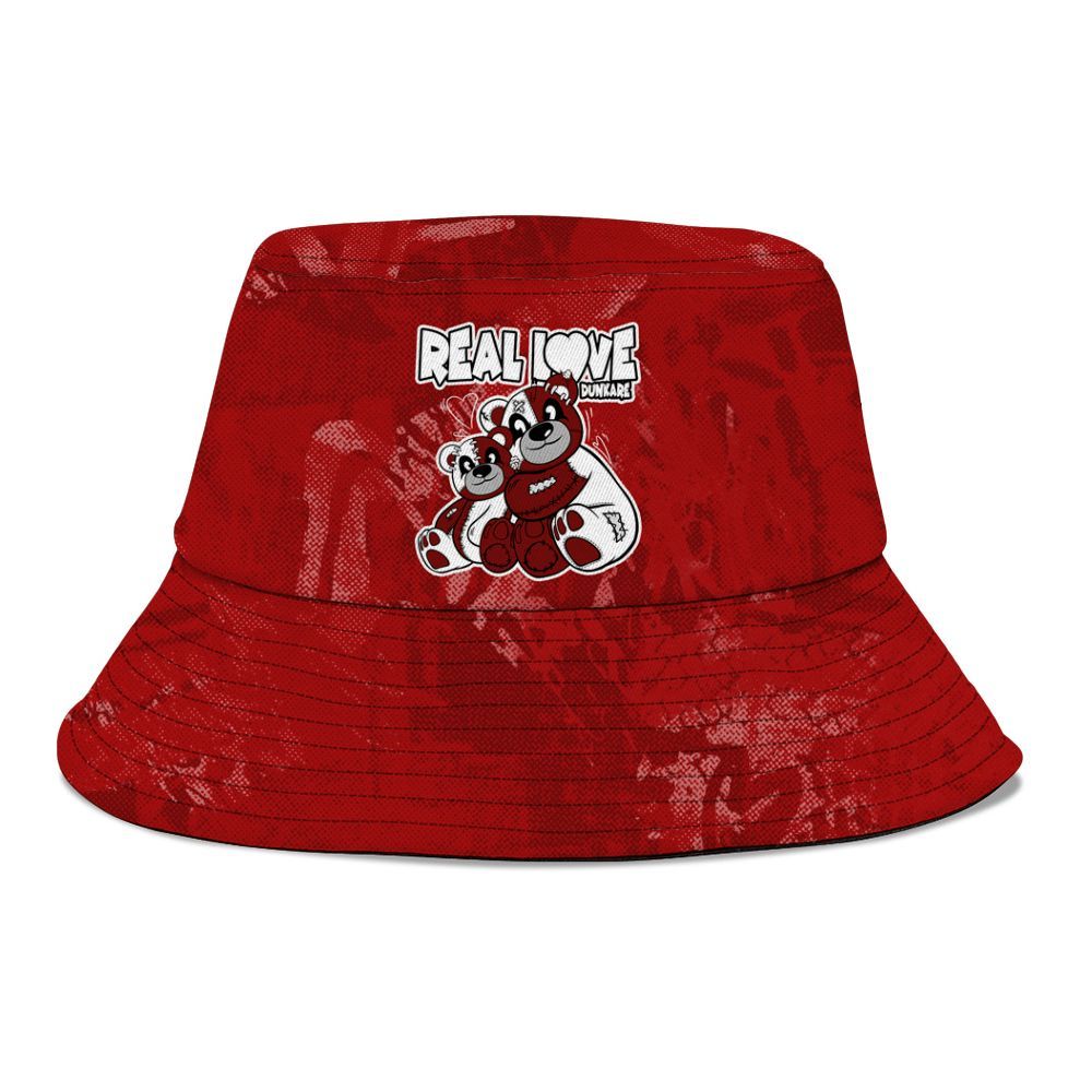 Bucket Hat To Match Red Taxi 12s - Sincere Fondness Bear Graphic