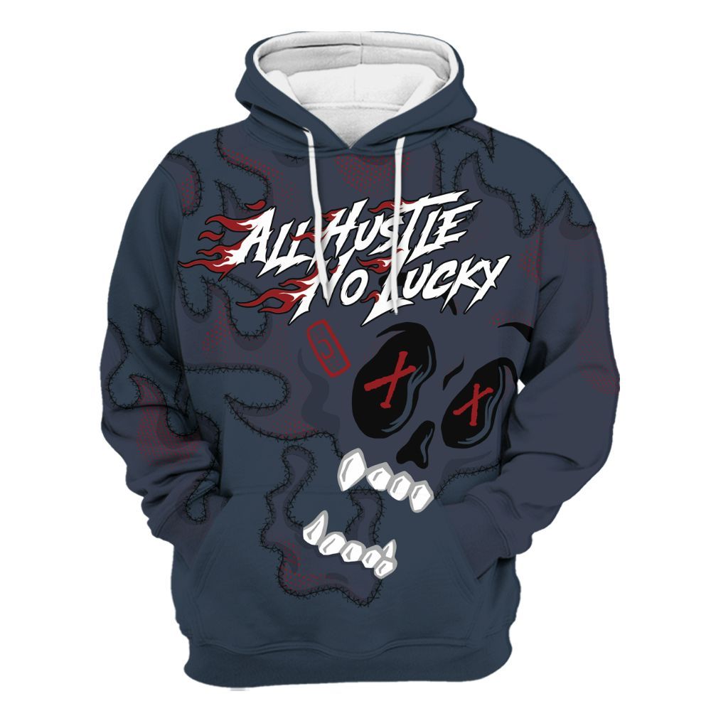 Hoodie To Match Retro Olympic 6s - All Hustle No Lucky Skull All Over Print