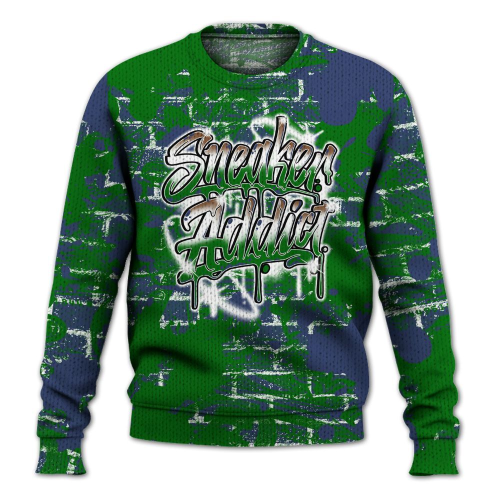 Knitted Sweater To Match Midnight Navy 13s - Addiction Sneakers Graphic Street Art