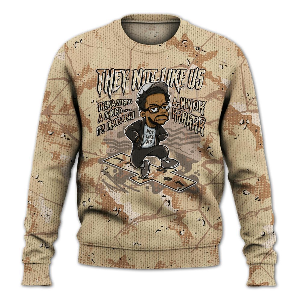 Knitted Sweater To Match Desert Camo 3s - Hopscotch Dislike Us Graphic Crack