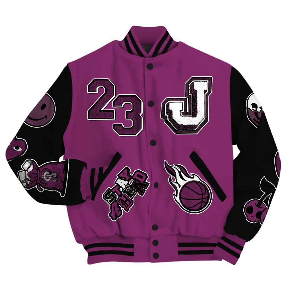 Varsity Jacket To Match Air Max Sunder Gore Tex Bold Berry - Hustles Money Number 23 All Over Print