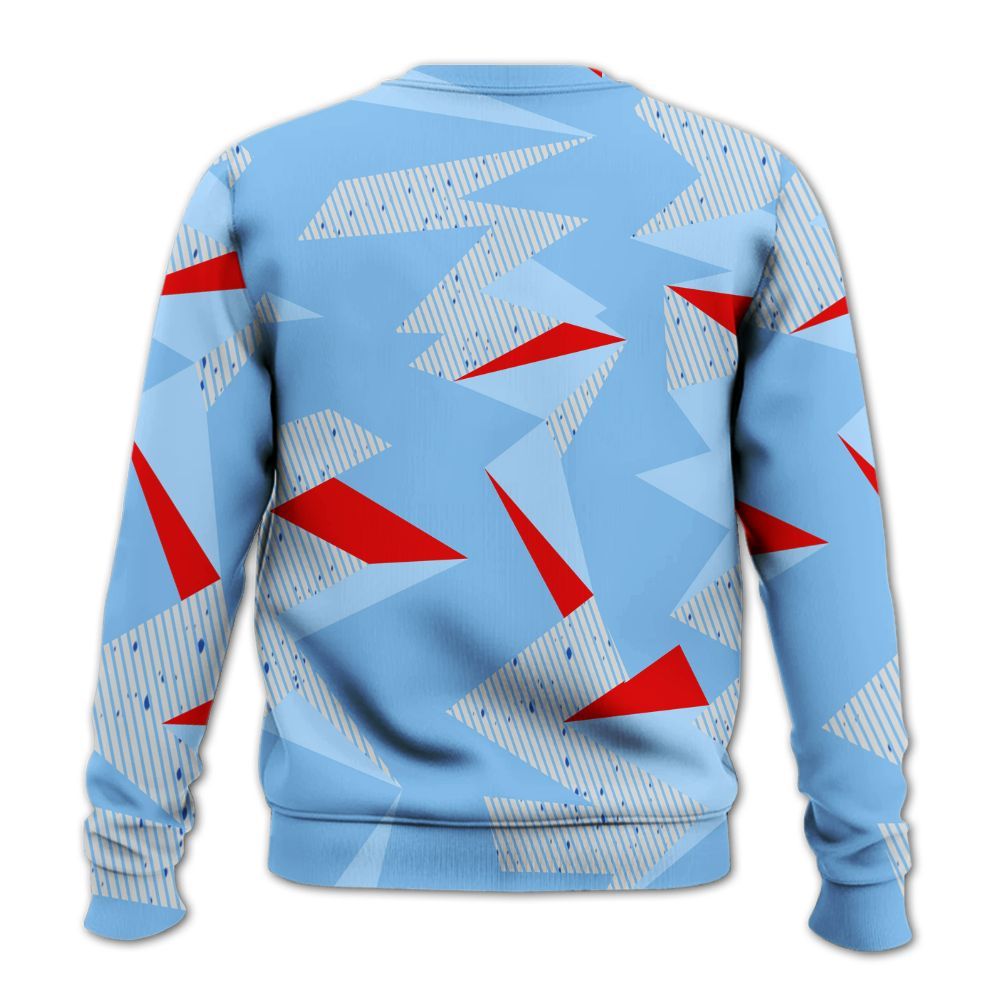 Sweatshirt To Match University Blue 5s - Geometric Camouflage Pattern All Over Print