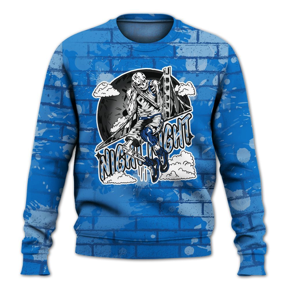 Sweatshirt To Match Blueberry 12s - Seeya Skeleton Brick All Over Print
