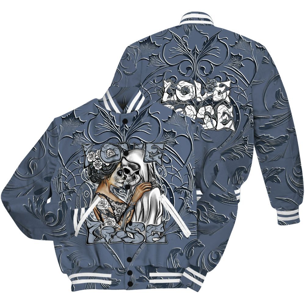 Varsity Jacket To Match Low Diffused Blue 11s Shirt - Loves Lose Gothic All Over Print