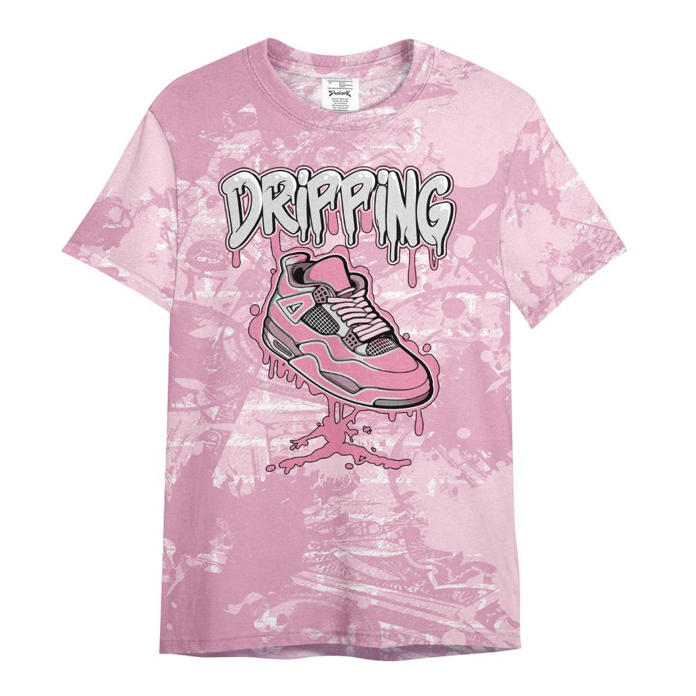 Shirt To Match Orchid 4s - Dripping Shoe 4S Graphic Street Art All Over Print