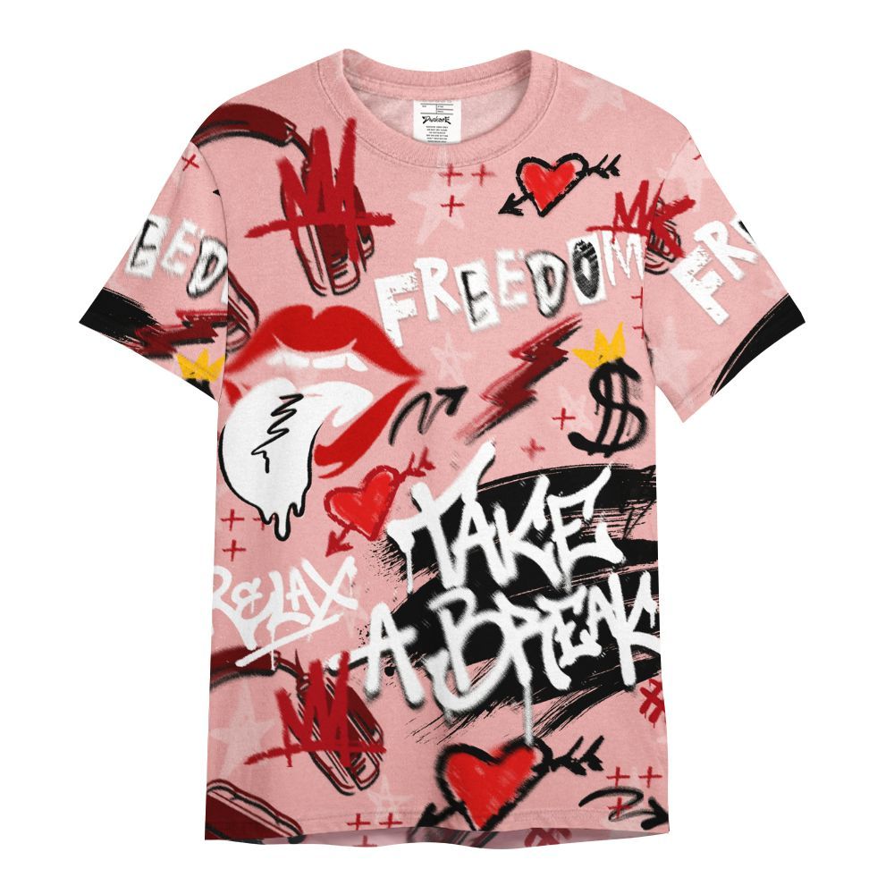 Shirt To Match Low Valentines Day 1s - Take Break Freedom Graffiti Streetwear All Over Print
