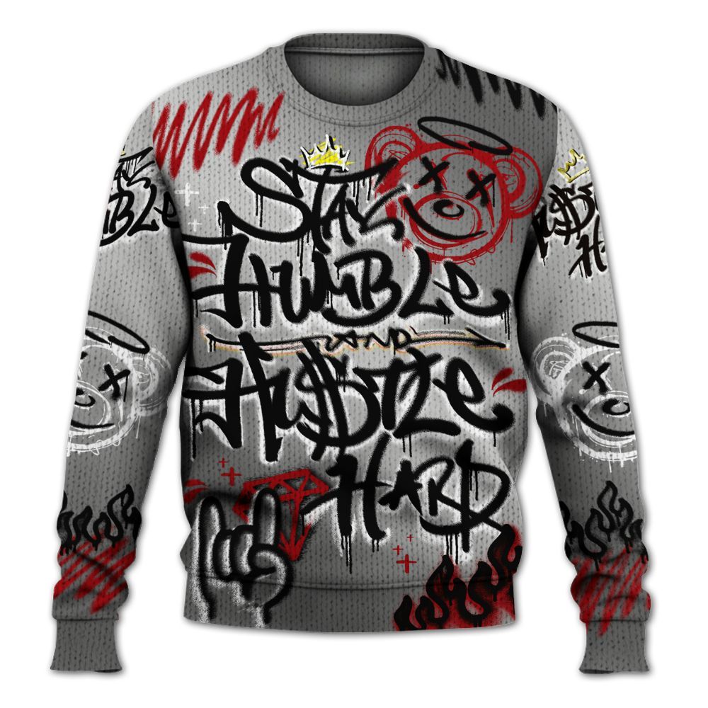 Knitted Sweater To Match Metallic Silver 14s - Humble Drip Streetwear Graffity