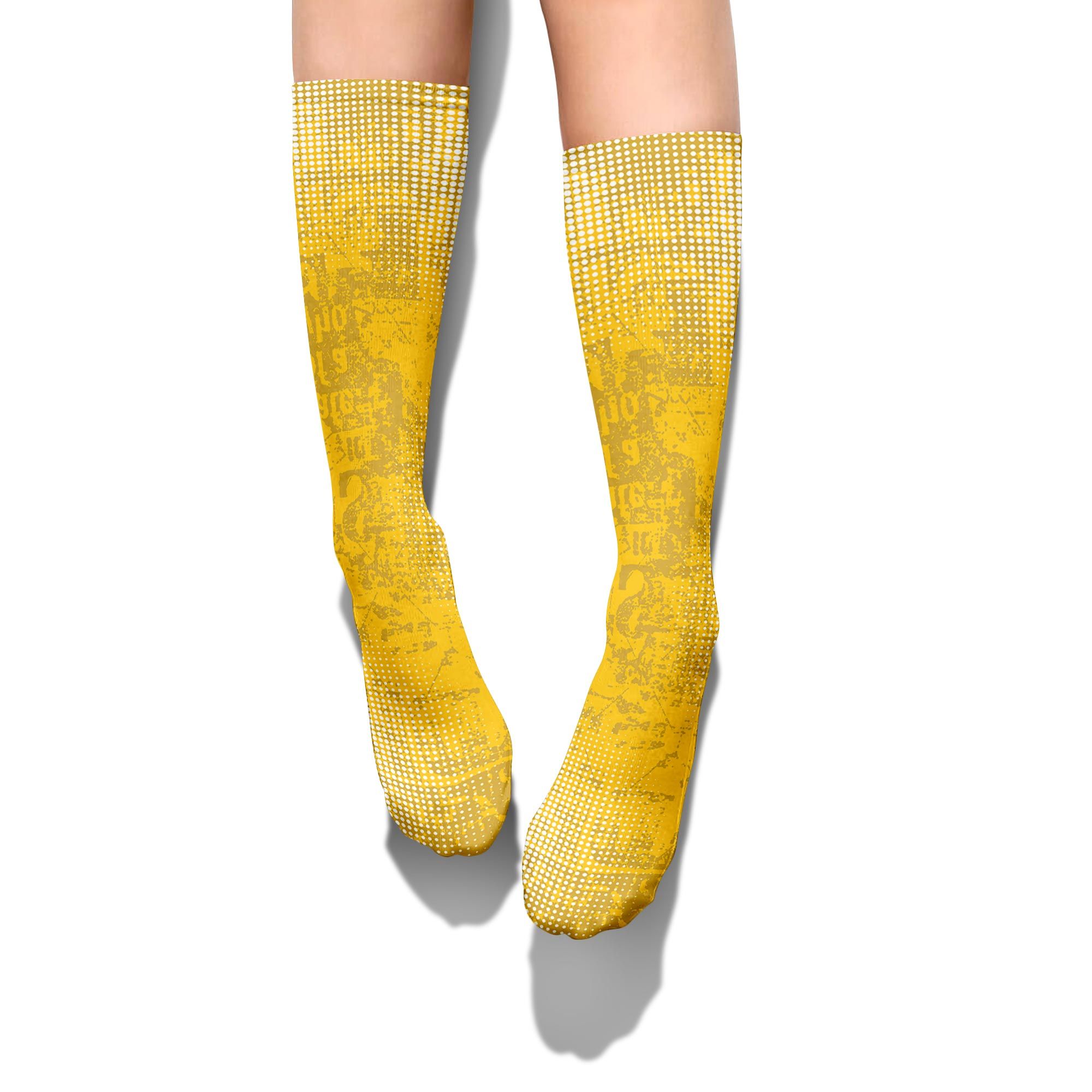 Sock To Match Vivid Sulfur 4s - Glitch Text Graphic Unisex