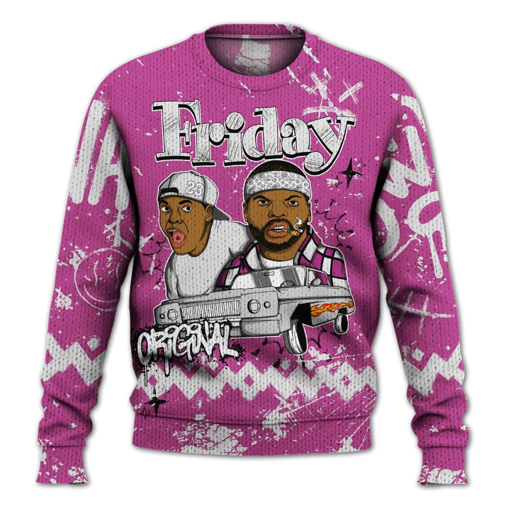 Knitted Sweater To Match Dunk Low Active Fuchsia - Friday Sneaker Crayon