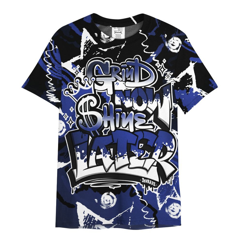 Shirt To Match Air Max Plus Black Racer Blue - Grind Shine Later Drip All Over Print