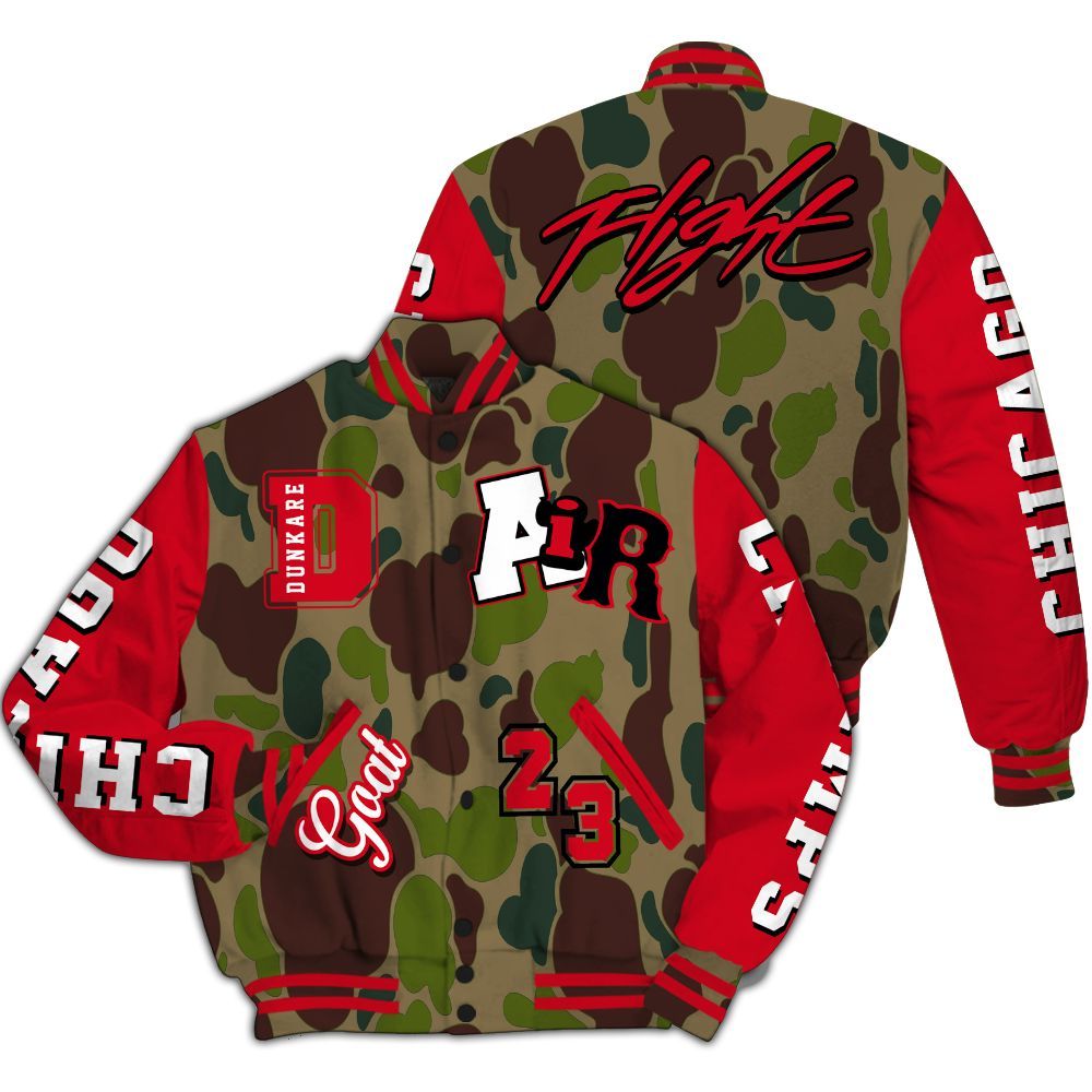 Varsity Jacket To Match Air Max 90 Duck Camo Red - AIR Number 23 GOAT All Over Print