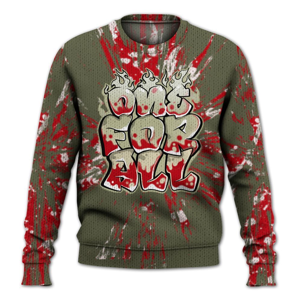 Knitted Sweater To Match Low OG Medium Olive 1s - Ones For All Graphic Luxury