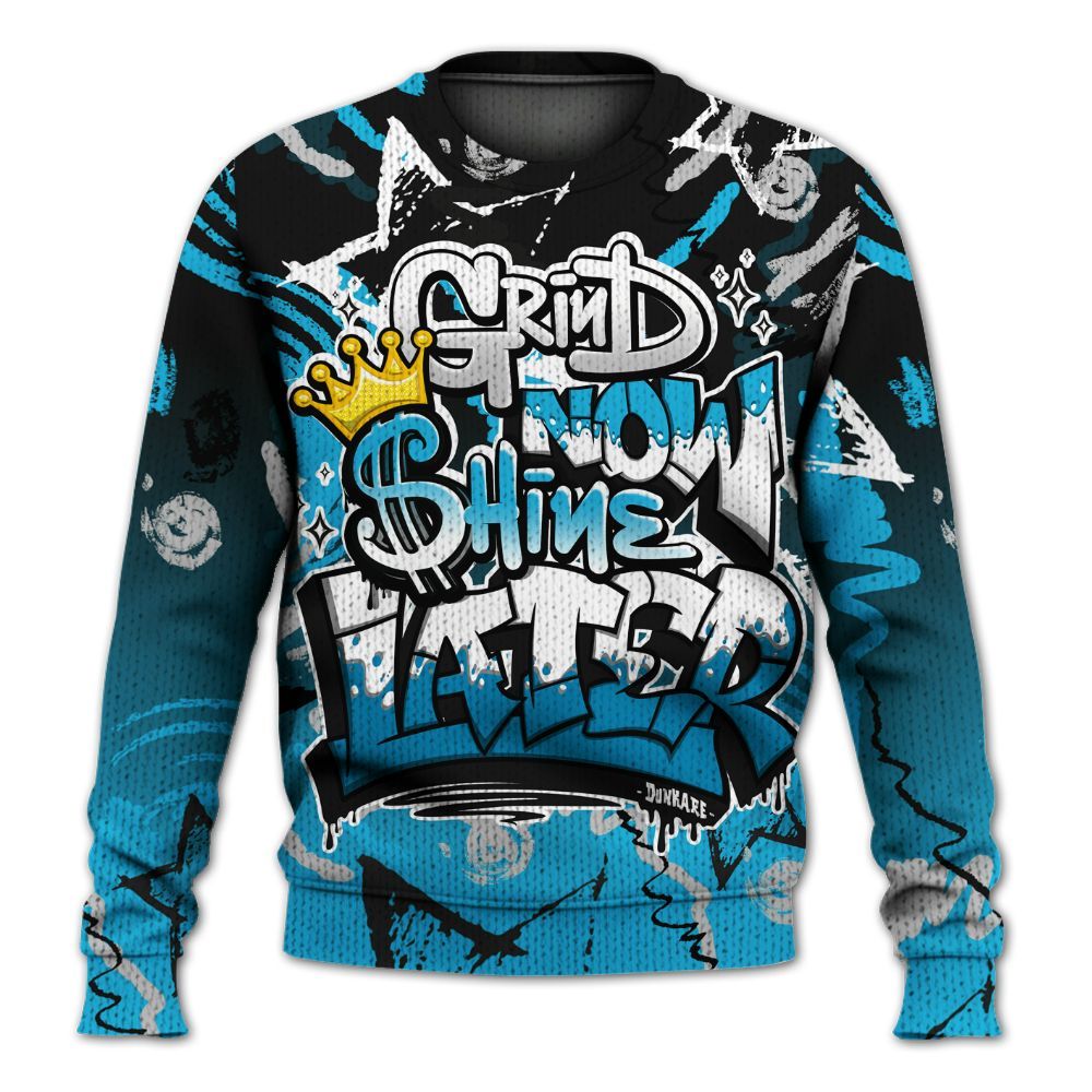 Sweater To Match Black University Blue 2026 14s - Grind Shine Later Drip Graphic