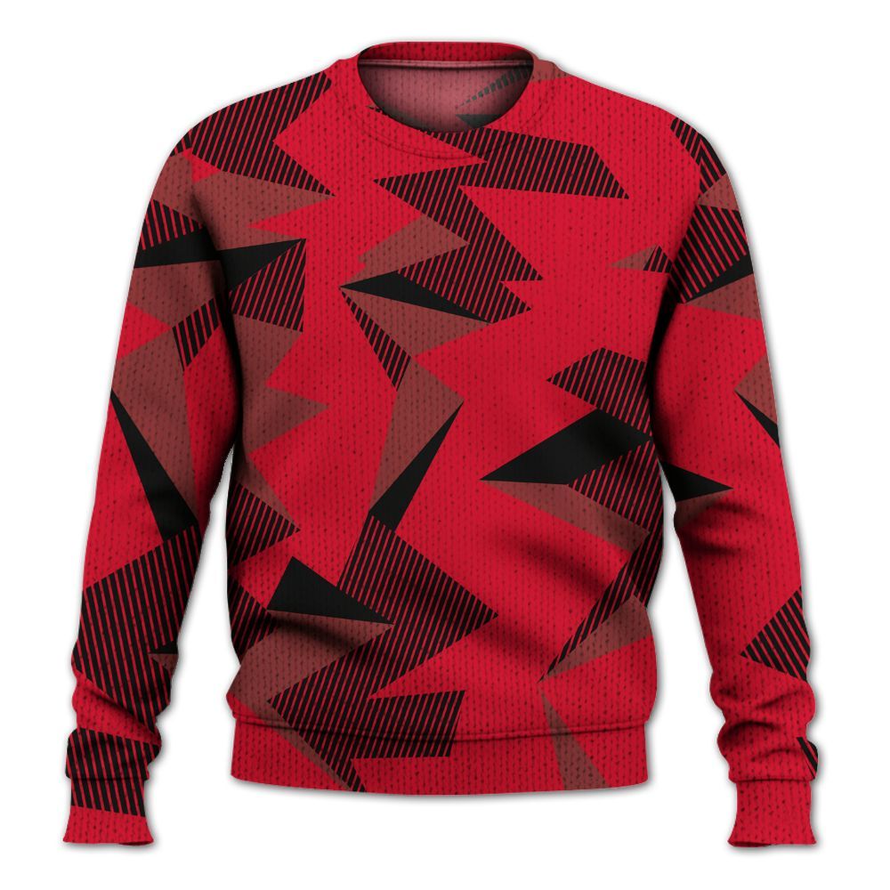 Knitted Sweater To Match Air Max Sunder Gore Tex Fire Red - Geometric Camouflage Pattern