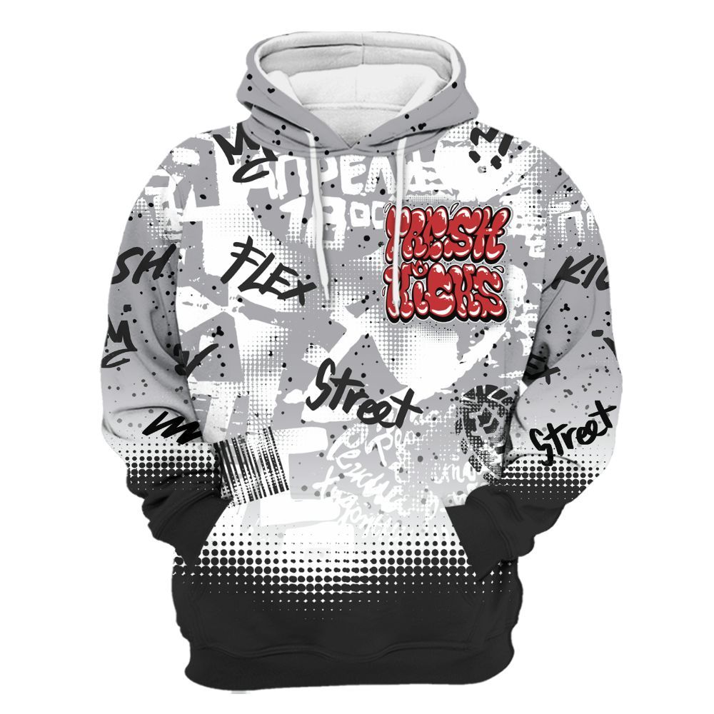 Hoodie To Match White Cement 4s - Fresh Kicks Bear Grunge All Over Print