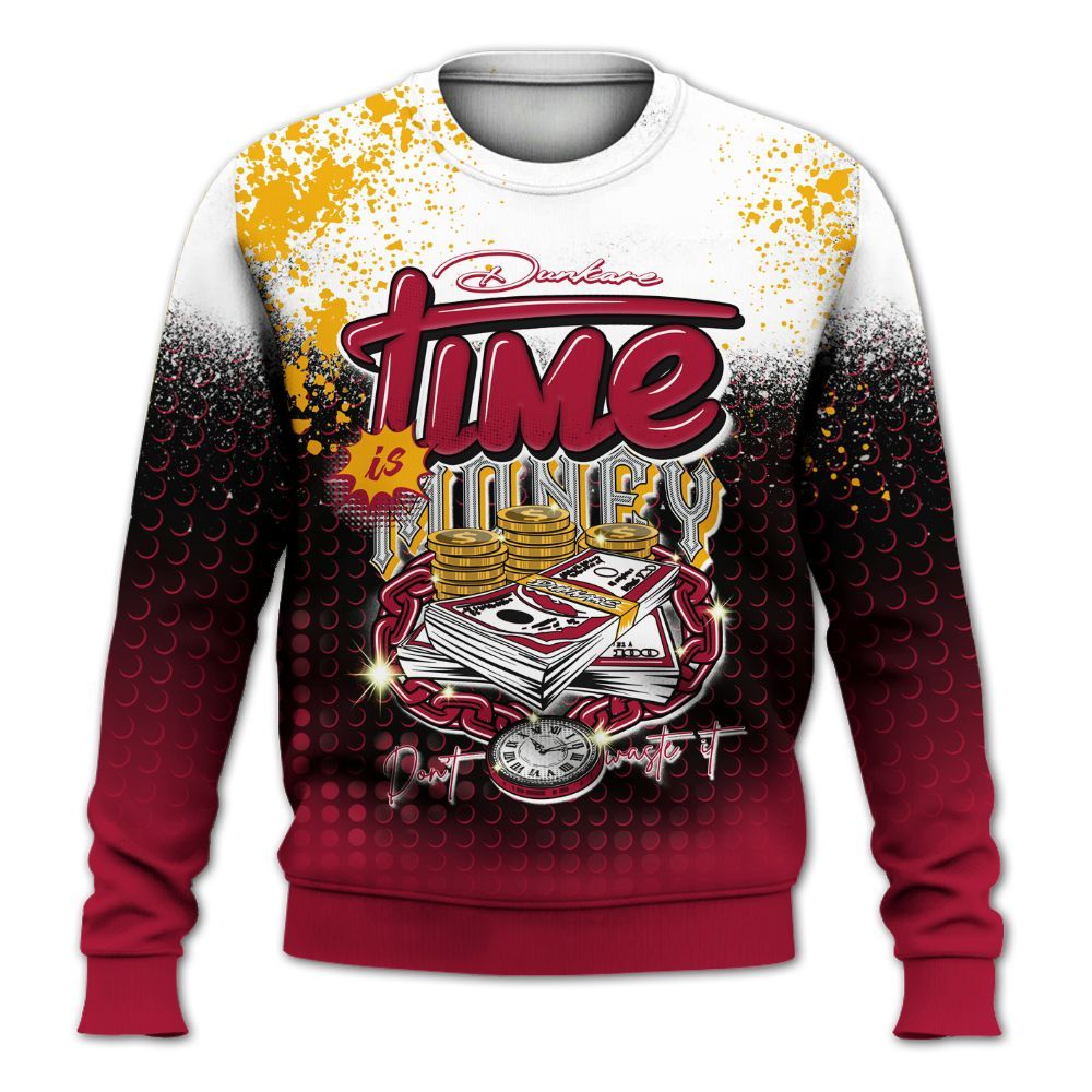 Sweatshirt To Match Cardinal 7s - Halftone Time Is Money All Over Print