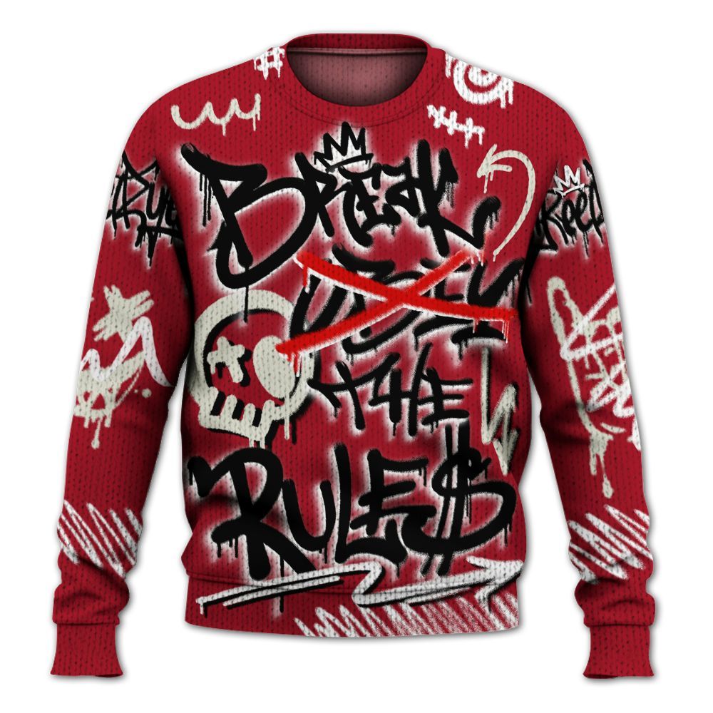 Knitted Sweater To Match 2025 High OG Cinnabar 1s - Break Rules Streetwear