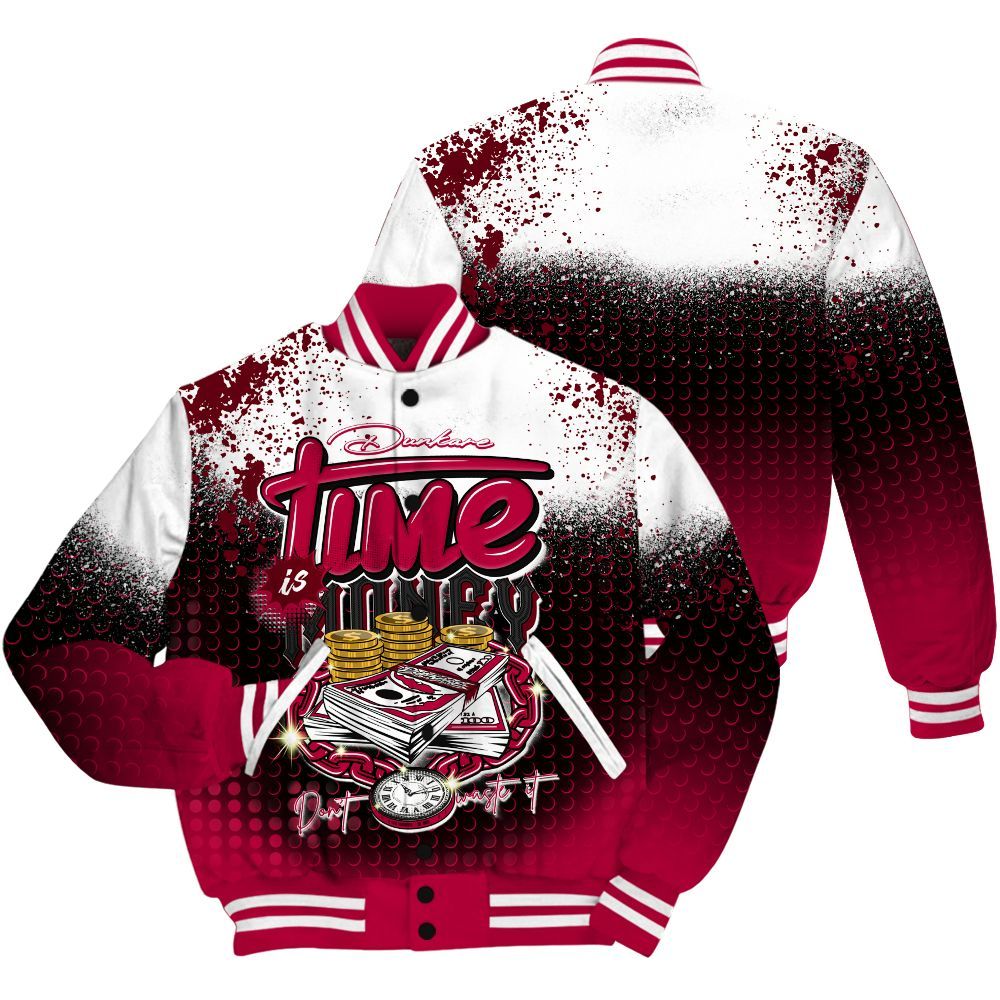 Varsity Jacket To Match Retro Chicago 2s Shirt, Halftone Time Is Money All Over Print