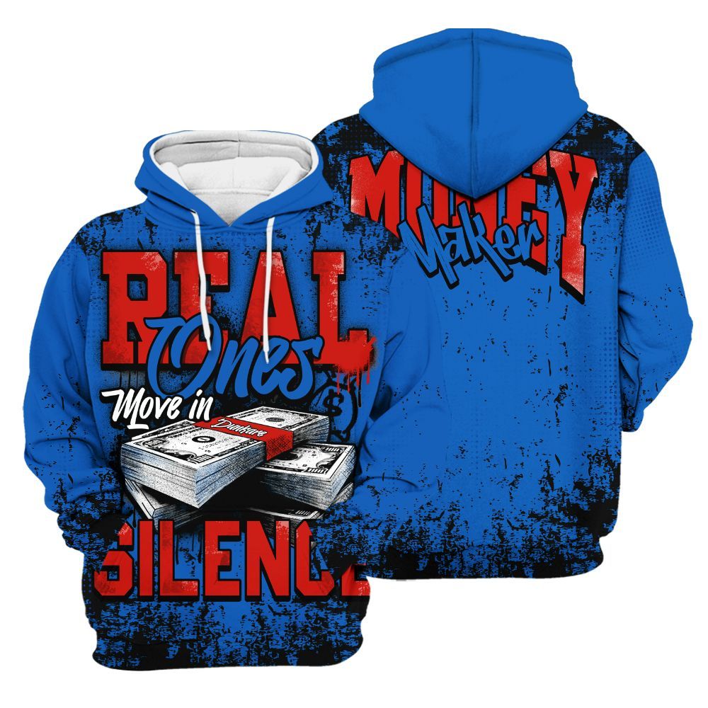 Hoodie To Match Kobe 6 Game Royal - Move In Silence Money Street Retro All Over Print