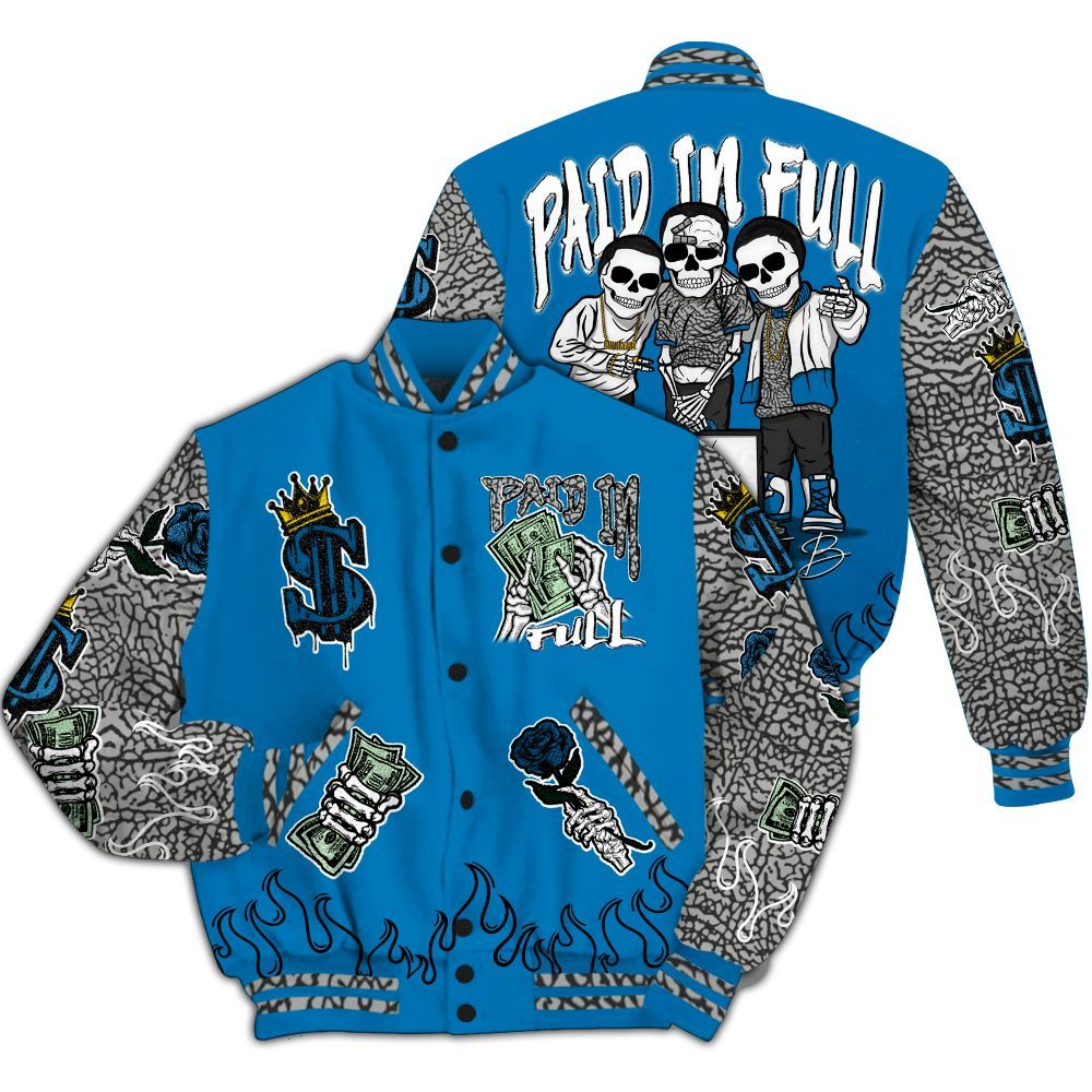 Varsity Jacket To Match Wizards 3s - Fire Everybody Paid In All Over Print