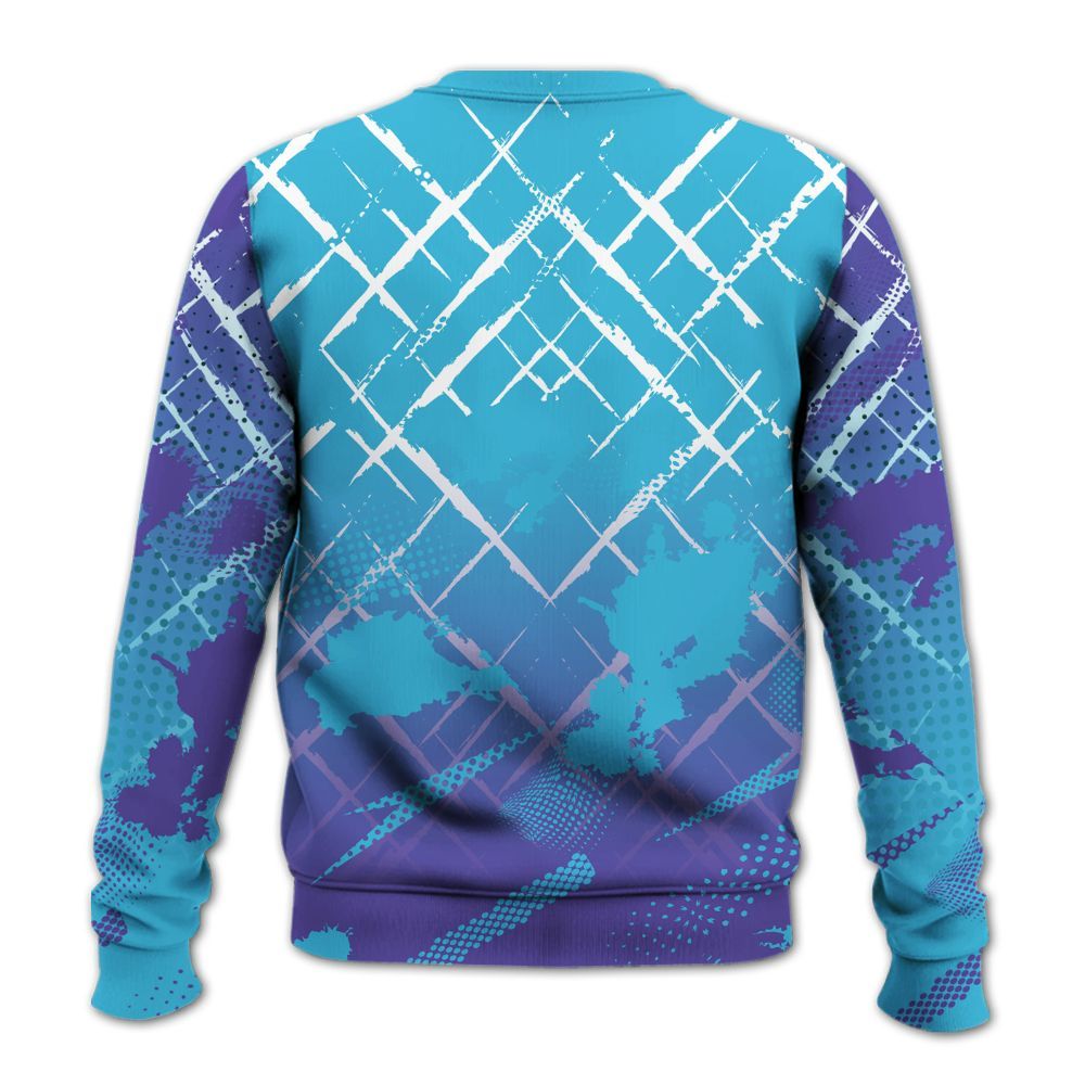 Sweatshirt To Match Retro Aqua 6s - Halftone Stand Business Dripping All Over Print