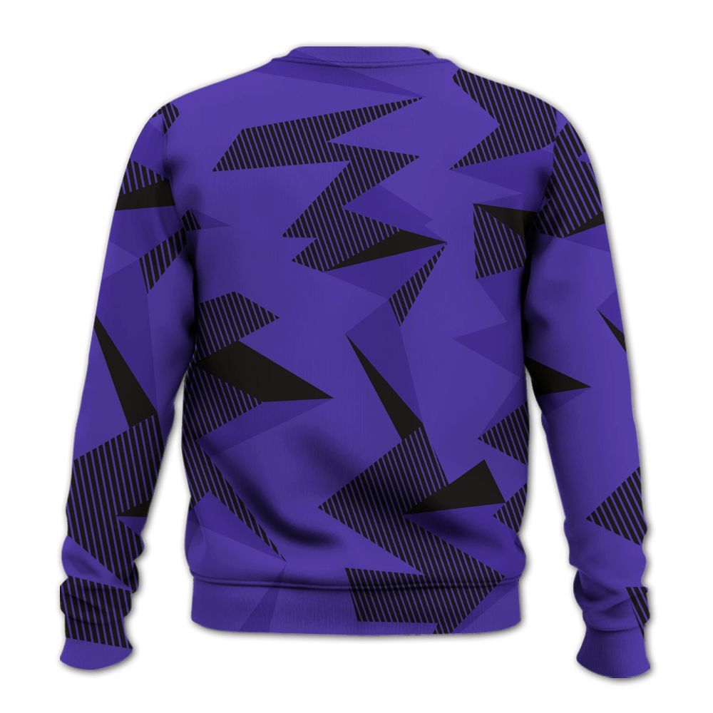 Sweatshirt To Match Field Purple 12s - Geometric Camouflage Pattern All Over Print