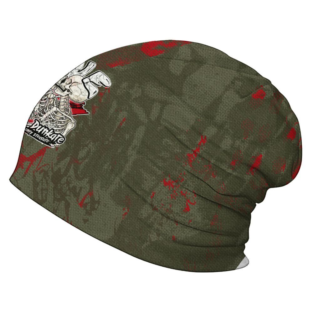 Beanie Hat To Match Low OG Medium Olive 1s - Skull Love Graphic