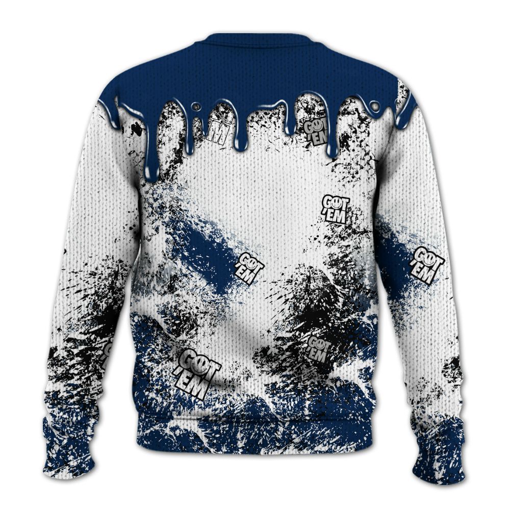 Knitted Sweater To Match SB White Navy 4s - Dripping 23 Drip