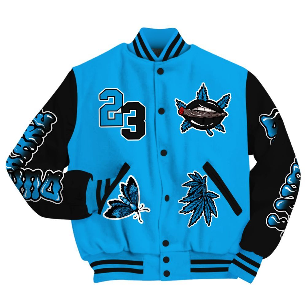 Varsity Jacket To Match Black University Blue 2022 13s - Bluntz Unique All Over Print