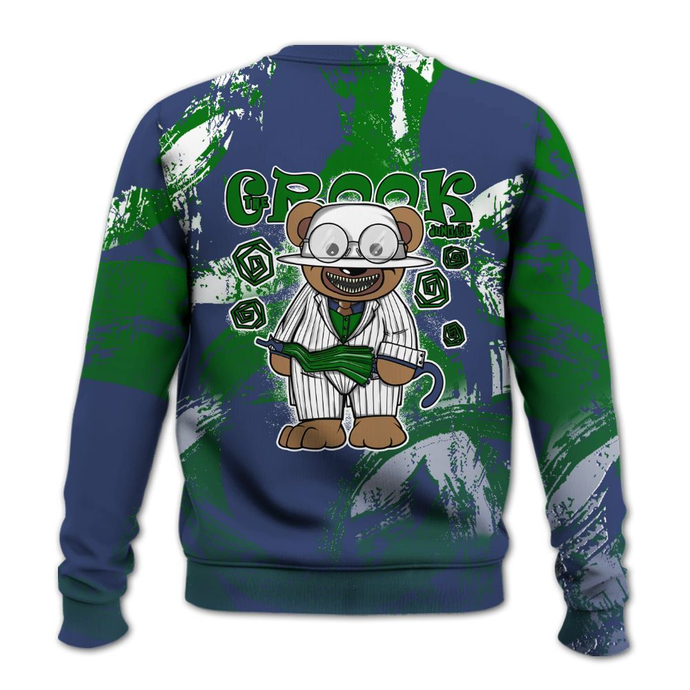 Sweatshirt To Match Midnight Navy 13s - Swindler Bear Circle Slpash All Over Print