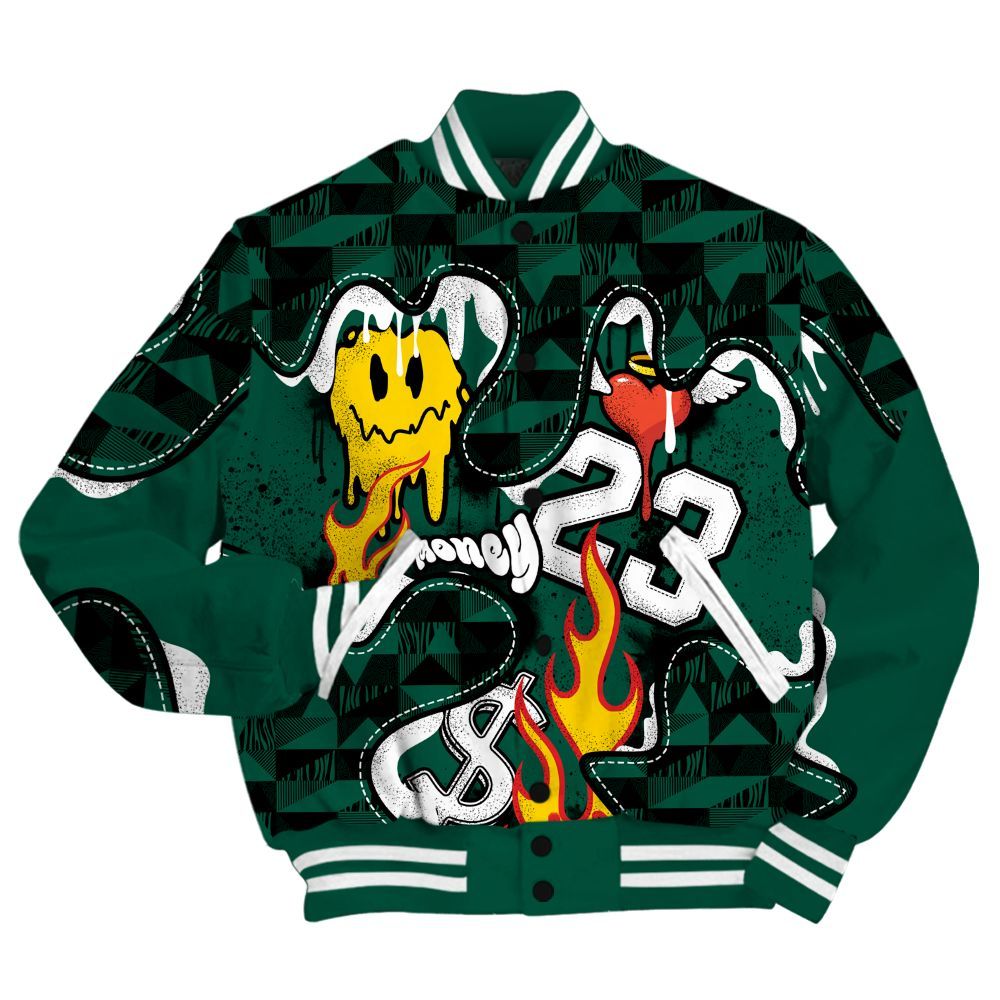 Varsity Jacket To Match Oxidized Green 4s - 23 Smile Burning Heart All Over Print