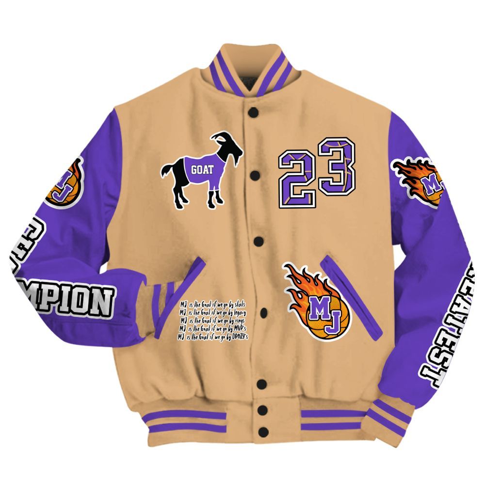 Varsity Jacket To Match SE Afrobeats 7s - 23 G.0.A.T Jump Up Basketball All Over Print
